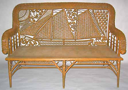 antique wicker wicker schooner motif